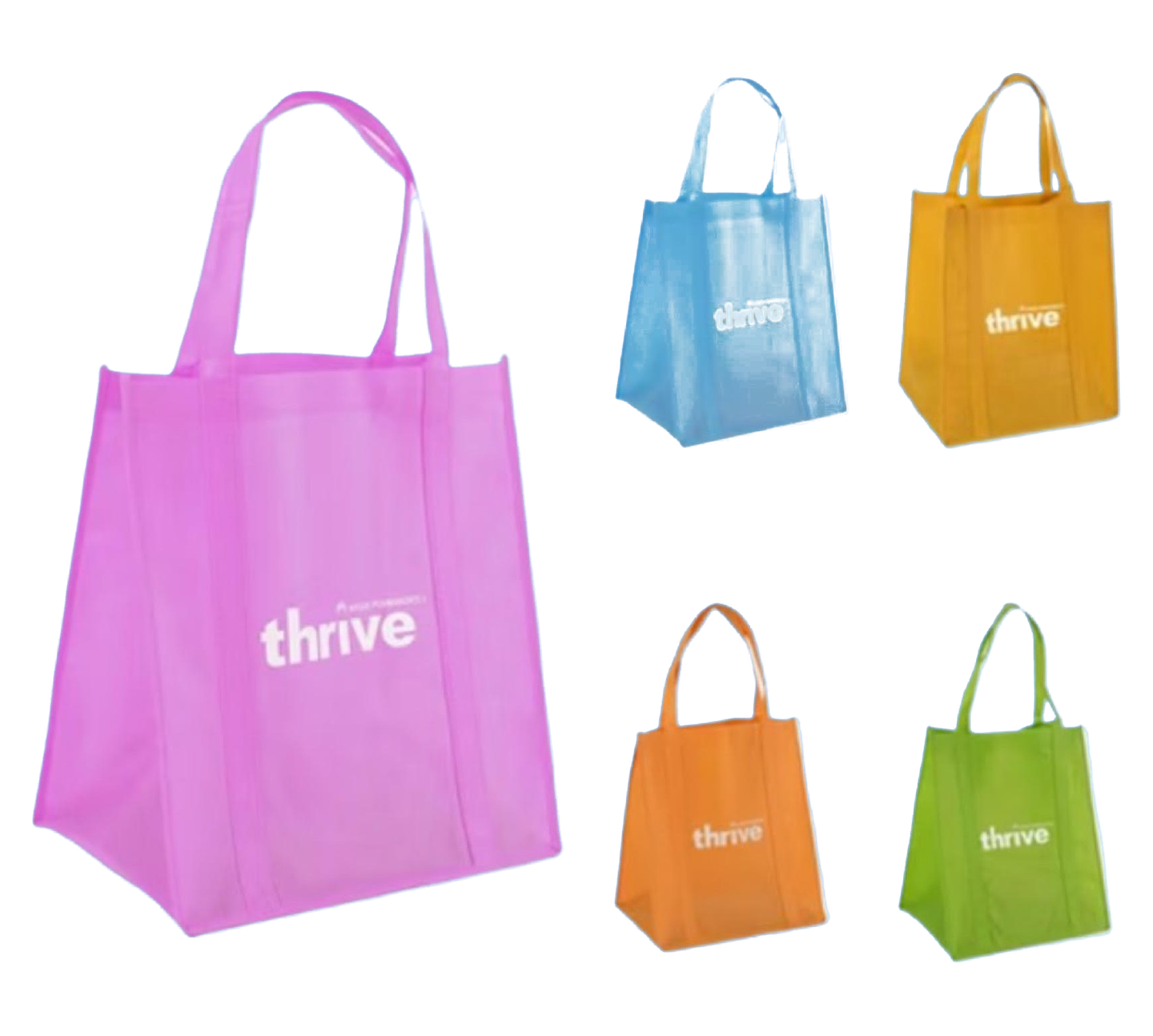 多色 Thrive 訂做環保袋及訂製環保袋系列